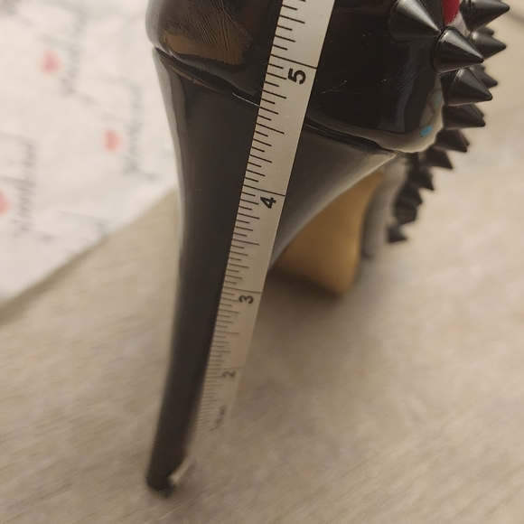 Showstopper Patent Leather Spike Peeptoe Heels - Picture 8 of 10